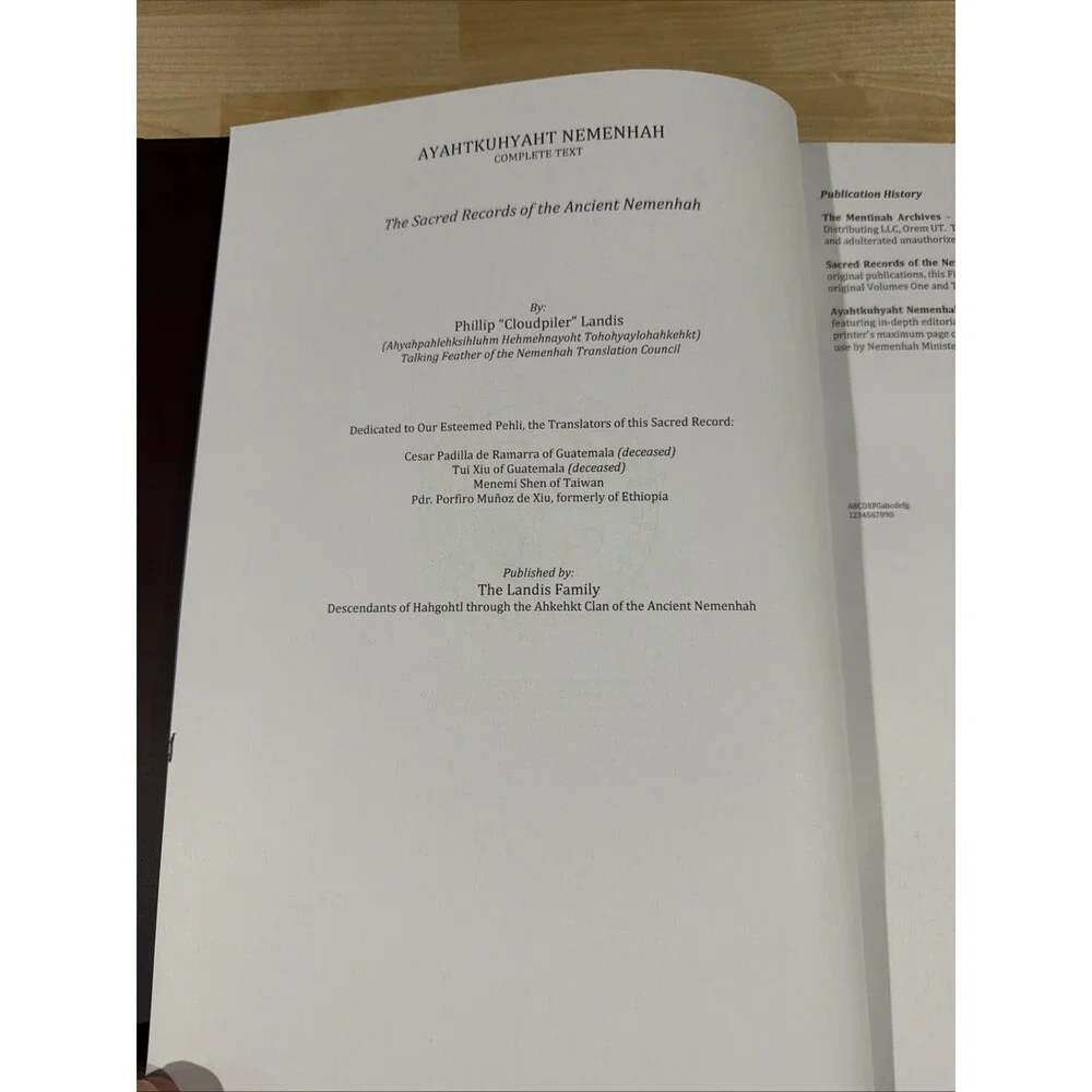 Ayahtkuhyaht Nemenhah Complete Text By Phillip Cloudpiler First Edition HC